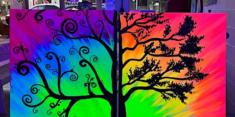 Neon Lights Connected Tree Paint & Sip