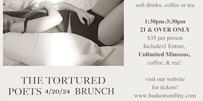 Imagem principal de The Tortured Poets Brunch 1:30pm Seating (21 & OVER ONLY)