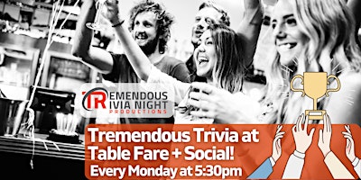 Immagine principale di Toronto Monday Night Trivia at TABLE Fare + Social! 