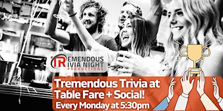 Toronto Monday Night Trivia at TABLE Fare + Social!