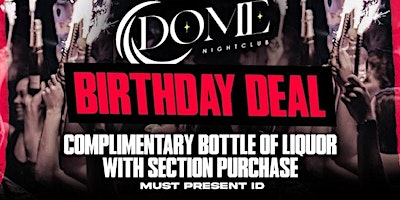DOME  NIGHT CLUB EVERYONE FREE B4 11 281-753-1498 FOR SECTIONS primary image