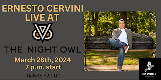 Imagem principal de LIVE MUSIC with Ernesto Cervini hosted by Dorland Music & The Night Owl