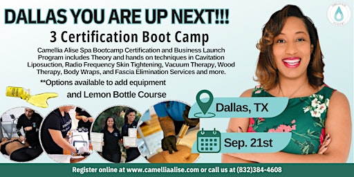 Primaire afbeelding van Dallas, TX- Spa Bootcamp Certification and Business Launch Program