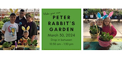 Kids Workshop: Peter Rabbit's Garden March 30, 2024 10:30a-1:30p primary image