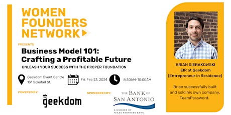 Women Founders Network: Business Model 101 -  Crafting a Profitable Future primary image