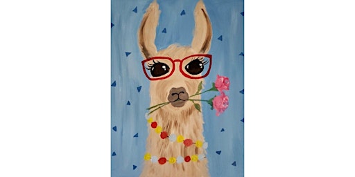 Lucky Llama paint and sip painting event at Cool River Pizza primary image