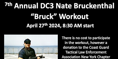 Primaire afbeelding van CGTLEA NY 7th Annual  DC3 Nate Bruckenthal "Bruck" Workout