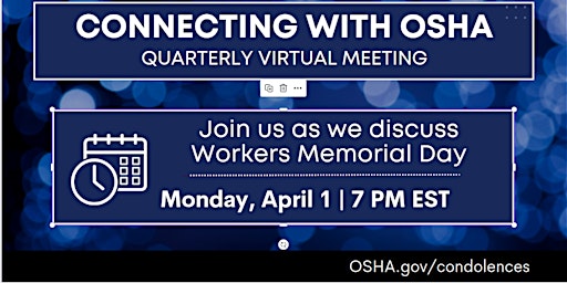 Imagen principal de Connecting with OSHA- Quarterly Meeting