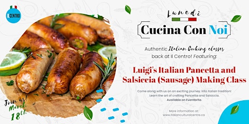 Imagem principal de Luigi's Italian Pancetta and  Salsiccia (Sausage) Making Class
