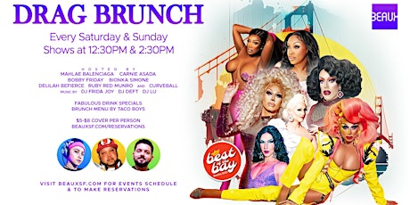 Imagem principal do evento Weekend Drag Brunches @ Beaux in the Castro