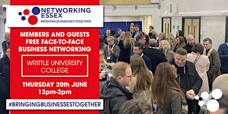 (FREE) Networking Essex Chelmsford Thursday 20th June 12pm-2pm
