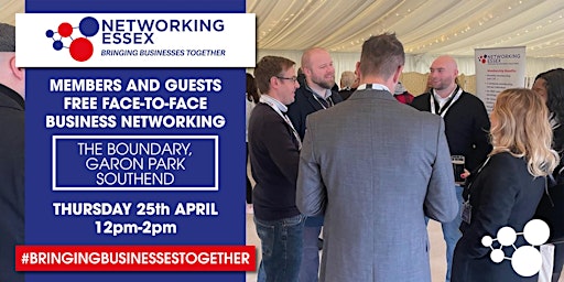 Primaire afbeelding van (FREE) Networking Essex in Southend Thursday 25th April 12pm-2pm