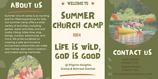 Summer Church Camp: Life is Wild, God is Good (6-11 year olds)
