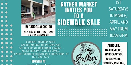 First Saturday Sidewalk Sale, Crewe Gather Market