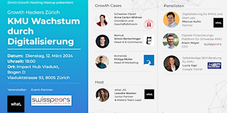 Growth Hackers Zurich - KMU Edition - Wachstum und Digitalisierung primary image