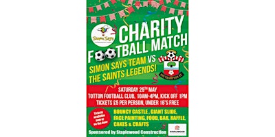 Imagem principal do evento Saints Legends vs Simon Says Charity Football Match