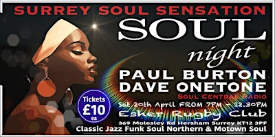 Image principale de Surrey Soul Sensation Saturday 20 April