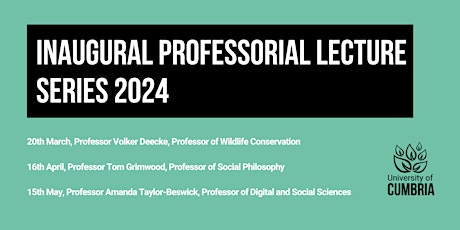 Inaugural Professorial Lecture Series 2024 - Professor Tom Grimwood