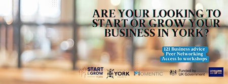 Primaire afbeelding van Grow Your Own Business York - 1-2-1 Business Advice