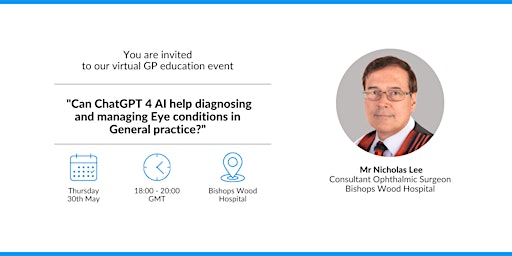 Imagem principal do evento " Can AI help to diagnose and manage eye conditions?"- Mr Nicholas Lee