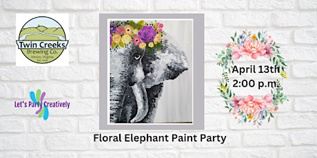 Foral Elephant Paint Party "Pre-Traced"