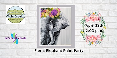 Primaire afbeelding van Foral Elephant Paint Party "Pre-Traced"