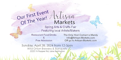 Hauptbild für April 28th Spring Arts & Crafts Fair Hosted by Artisan Markets