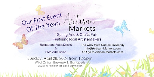 Immagine principale di April 28th Spring Arts & Crafts Fair Hosted by Artisan Markets 