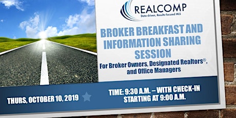 Realcomp Broker Breakfast-Thursday, October 10, 2019-check-in begins at 9:00 a.m. primary image