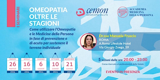 Imagem principal do evento ROMA - OMEOPATIA OLTRE LE STAGIONI - Dott.ssa MANUELA FRUSCIO