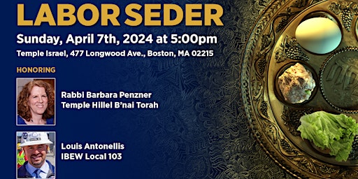 Hauptbild für 24th Annual Labor Seder - April 7 at Temple Israel