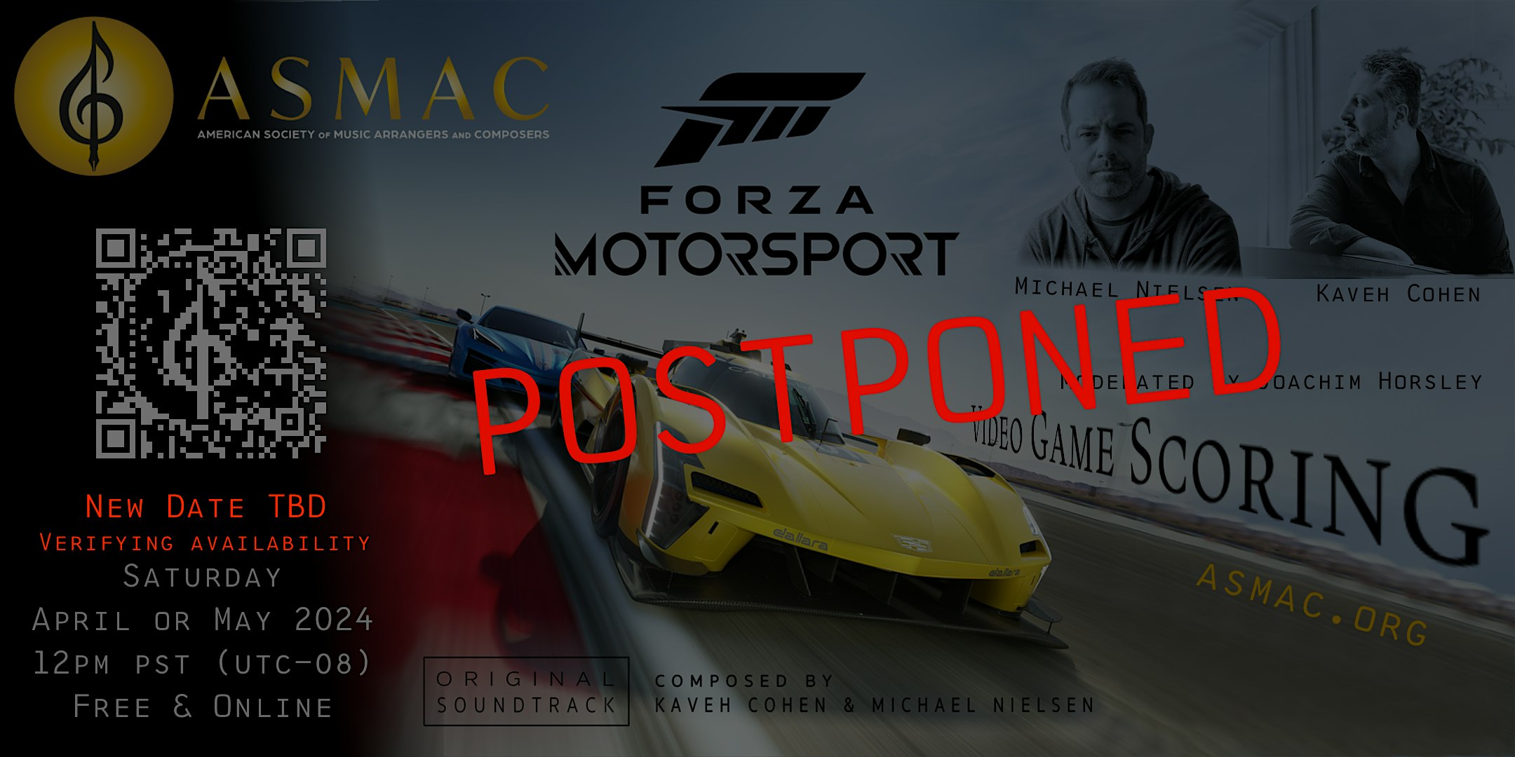 POSTPONED Video Game Scoring—Forza Motorsport w/Kaveh Cohen—Michael Nielsen