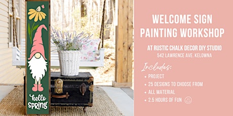 Welcome Sign Painting Workshop - 25 Designs to choose from primary image