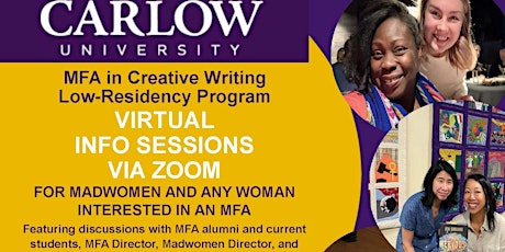 MFA Info Session for Madwomen or Any Woman Interested in an MFA primary image