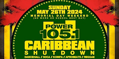 Primaire afbeelding van Memorial Day Weekend  Caribbean Shutdown @ SOB's