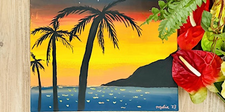 Sunset over Westside Acrylic Painting with Malia - Mapunapuna