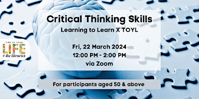 Critical Thinking Skills | Learning to Learn X TOYL primary image