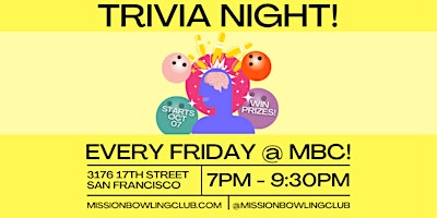 Primaire afbeelding van Trivia Night at Mission Bowling Club