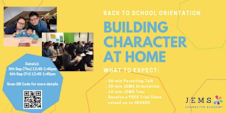 2019-2020 Back To School Orientation: Building Character At Home primary image