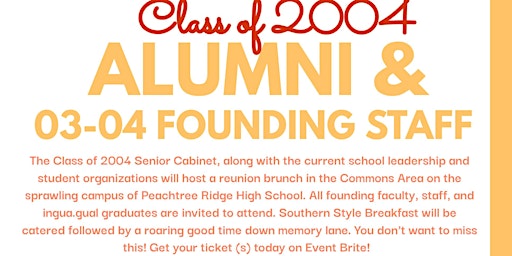 Imagem principal de Class of 2004 Alumni & Founding Faculty & Staff Breakfast