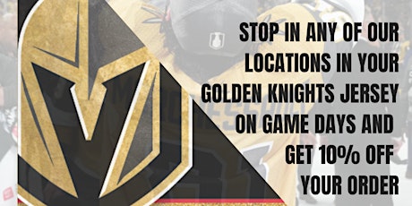 GOLDEN KNIGHT JERSEY DISCOUNT ON GAME DAYS!