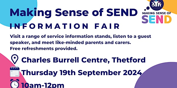 Making Sense of SEND - 19 September - Charles Burrell Centre, Thetford