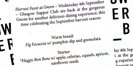 Glasgow Supper Club - Harvest Feast primary image