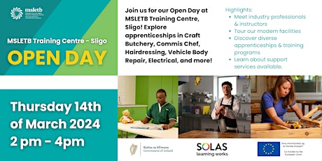 Open Day - MSLETB Training Centre, Sligo primary image