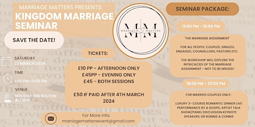 Kingdom Marriage Seminar primary image