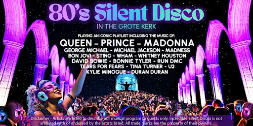 Imagem principal do evento 80s Silent Disco in the Lebuinuskerk, Deventer!