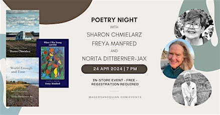 Poetry Night with Sharon Chmielarz, Freya Manfred, & Norita Dittberner-Jax primary image