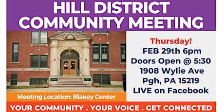Hauptbild für Hill District Community Meeting