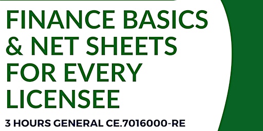 Imagen principal de Finance Basics & Net Sheets For Every Licensee