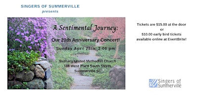 Imagem principal do evento Sentimental Journey - Singers of Summerville 20th Anniversary concert!